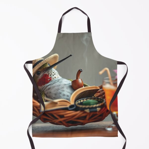 Item preview, Relaxing Hummingbird In Hammock Wearing Straw Hat Reading Book With Pipe And Tropical Drink designed and sold by LisaMise.