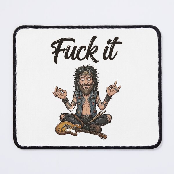 Item preview, Zen Rocker Meditating Guitarist Humorous Design designed and sold by Centaurosticker.
