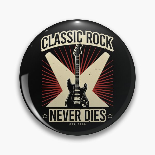 Item preview, Classic Rock Never Dies – Electric Guitar 1969 Vintage Rock Design designed and sold by Midnight Veil Designs.
