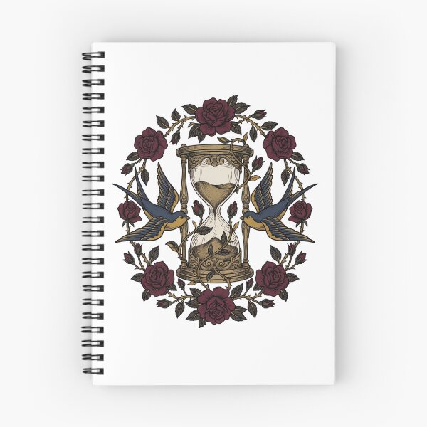 Item preview, Vintage Hourglass Swallows Dark Red Rose Tattoo Art designed and sold by Ortsas.