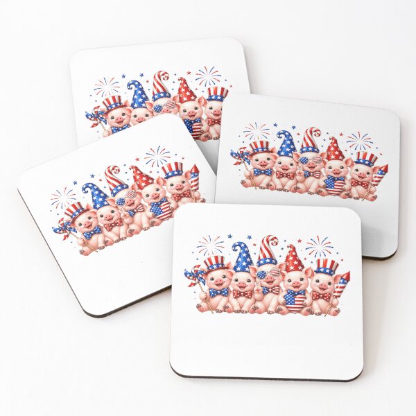 Item preview, Cute Pigs American Flag Vintage pig Lover designed and sold by QuiteOrbit.
