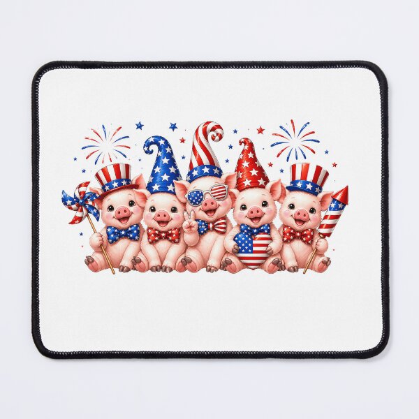 Item preview, Cute Pigs American Flag Vintage pig Lover designed and sold by QuiteOrbit.