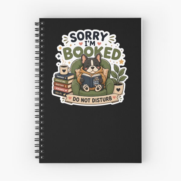 Item preview, Sorry I'm Booked Cute French Bulldog Reading Book Sticker. designed and sold by  BreedCraft Studio.