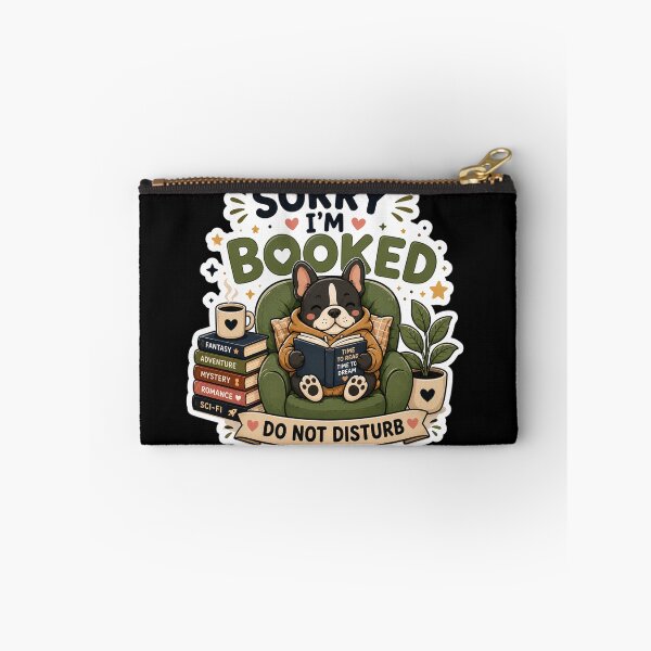 Item preview, Sorry I'm Booked Cute French Bulldog Reading Book Sticker. designed and sold by  BreedCraft Studio.