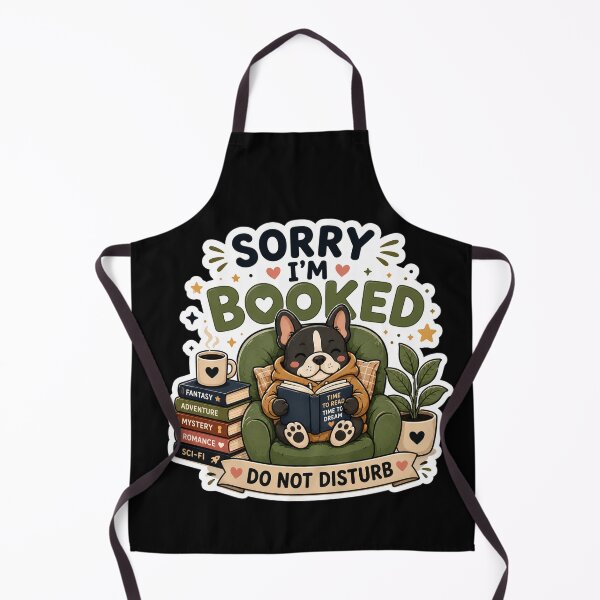 Item preview, Sorry I'm Booked Cute French Bulldog Reading Book Sticker. designed and sold by BreedCraft Studio.
