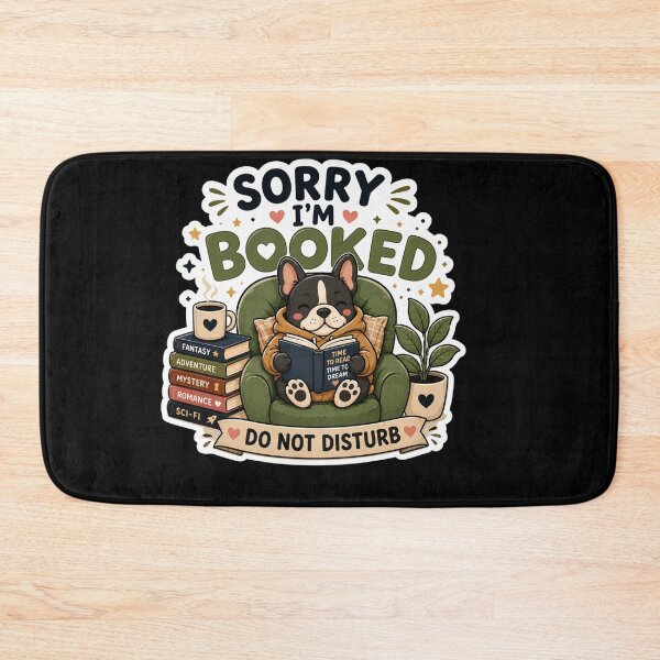 Item preview, Sorry I'm Booked Cute French Bulldog Reading Book Sticker. designed and sold by  BreedCraft Studio.