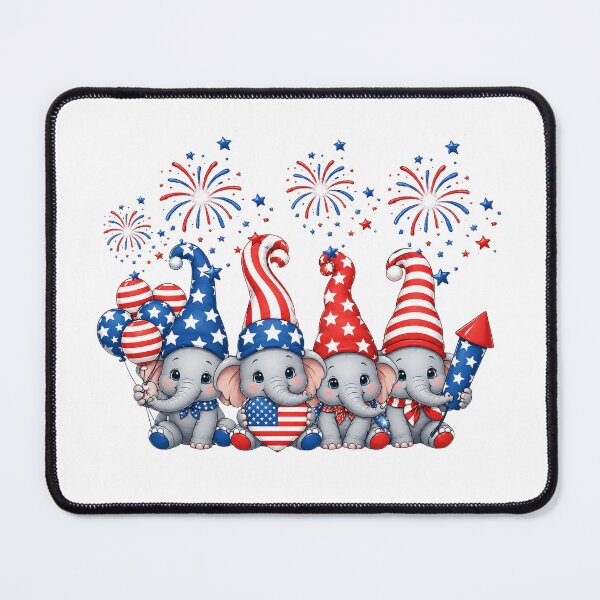 Item preview, Cute elephants American Flag Vintage elephant Lover designed and sold by QuiteOrbit.