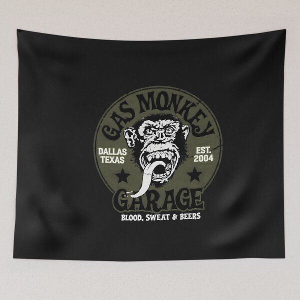 Item preview, Grungy Monkey Garage Emblem Print designed and sold by OhSusiVee.