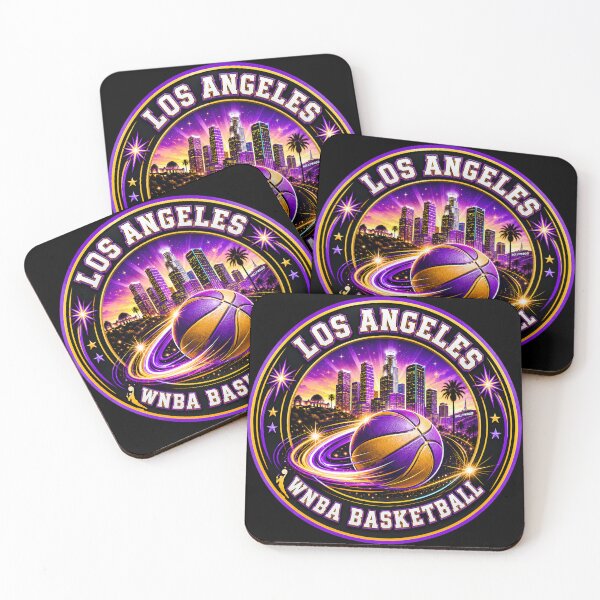 Item preview, Los Angeles Women’s Basketball Skyline Purple Gold Sports Design designed and sold by TKOprintdesigns.