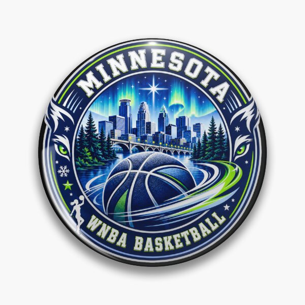 Item preview, Minnesota Women’s Basketball Northern Lights Skyline Emblem designed and sold by TKOprintdesigns.