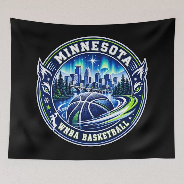 Item preview, Minnesota Women’s Basketball Northern Lights Skyline Emblem designed and sold by TKOprintdesigns.