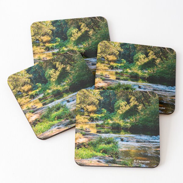 Item preview, Golden Hour River Landscape - Rainforest Sunshine Nature Photography designed and sold by AuraInkSC.