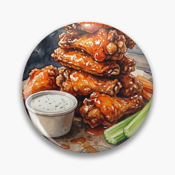 Item preview, Sizzling Buffalo Chicken Wings Tower Watercolor designed and sold by Itjung-Room.