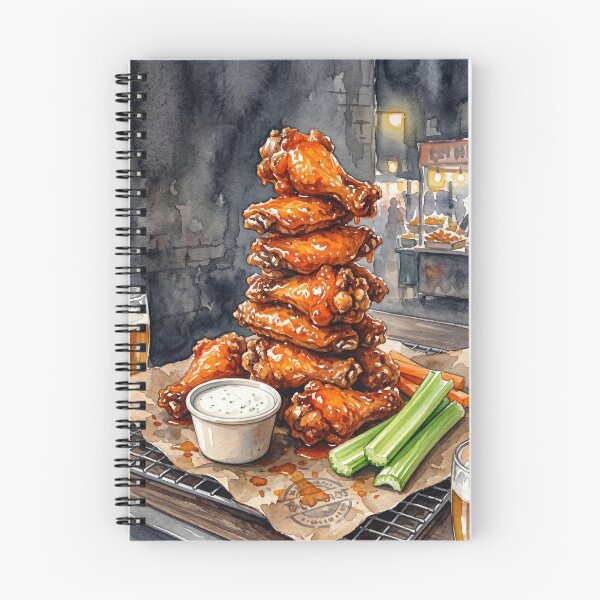 Item preview, Sizzling Buffalo Chicken Wings Tower Watercolor designed and sold by Itjung-Room.