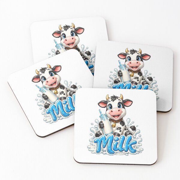 Item preview, Milk – Cute Smiling Cow with Milk Bottle Graphic  designed and sold by RipantinaFantasy .