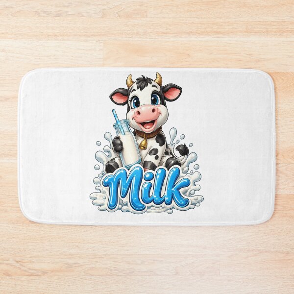 Item preview, Milk – Cute Smiling Cow with Milk Bottle Graphic  designed and sold by RipantinaFantasy .