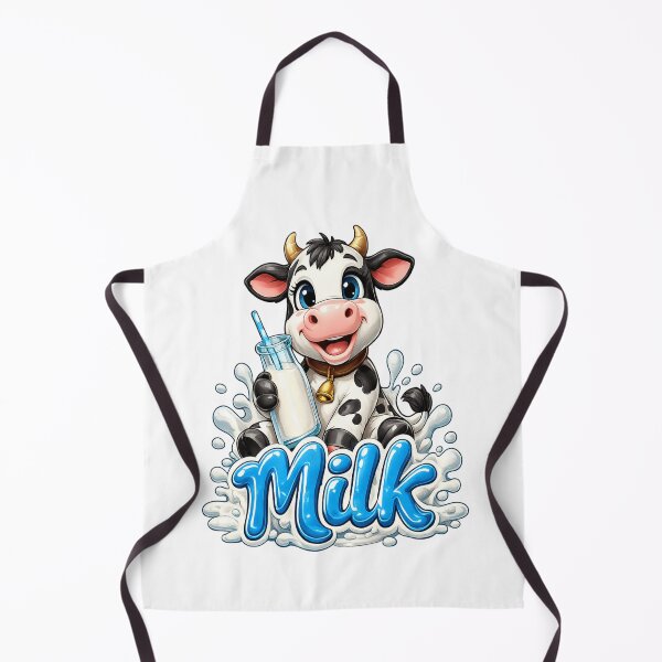 Item preview, Milk – Cute Smiling Cow with Milk Bottle Graphic designed and sold by RipantinaFantasy .