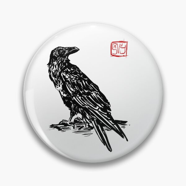 Item preview, Ink Raven Illustration - Gothic Black Bird Art designed and sold by Savvique.