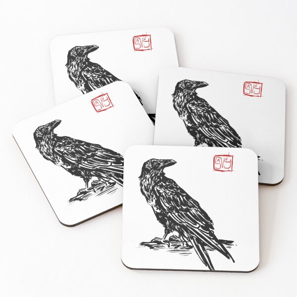 Item preview, Ink Raven Illustration - Gothic Black Bird Art designed and sold by Savvique.