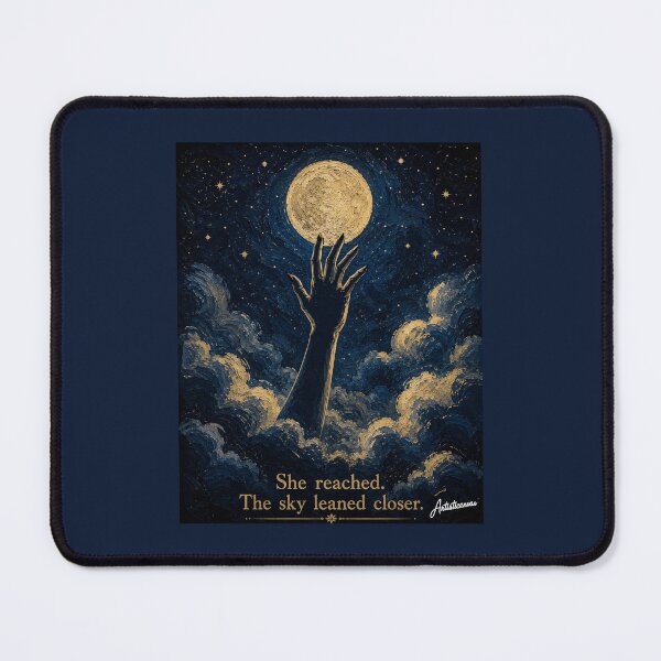 Item preview, Celestial Hand Moon Clouds Minimalist Silhouette Night Art designed and sold by Artisticanvas.