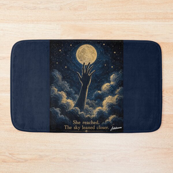 Item preview, Celestial Hand Moon Clouds Minimalist Silhouette Night Art designed and sold by Artisticanvas.