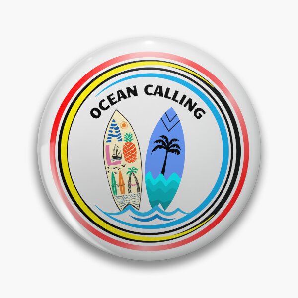 Item preview, Ocean Calling Retro Surfboard Beach Summer Vacation Design designed and sold by MadeByMira.