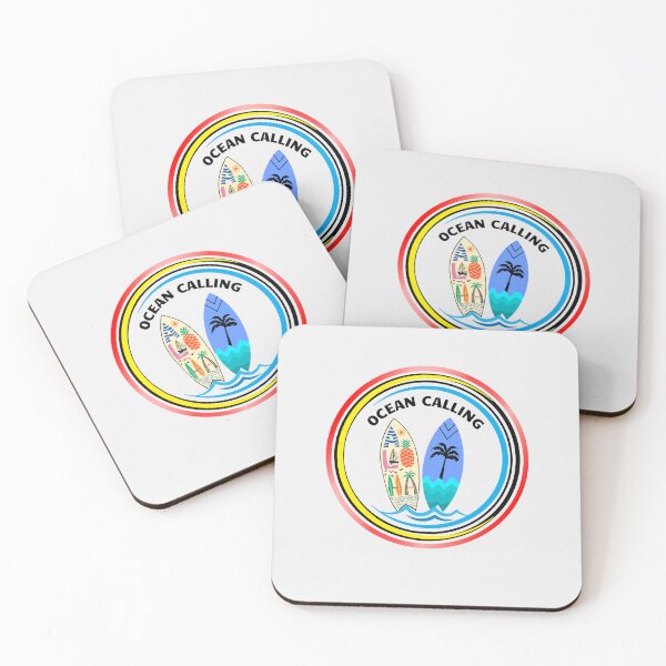 Item preview, Ocean Calling Retro Surfboard Beach Summer Vacation Design designed and sold by MadeByMira.