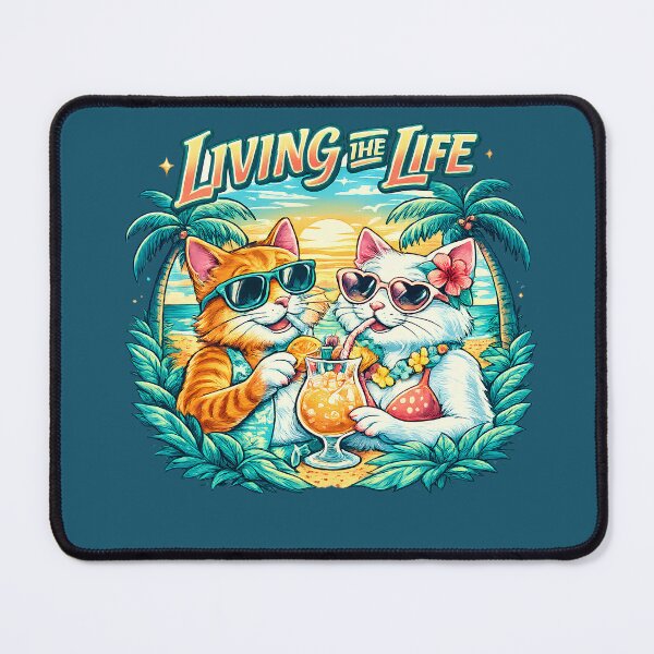 Item preview, Retro Summer Cats Tropical Beach Cocktail designed and sold by digitalbob60.