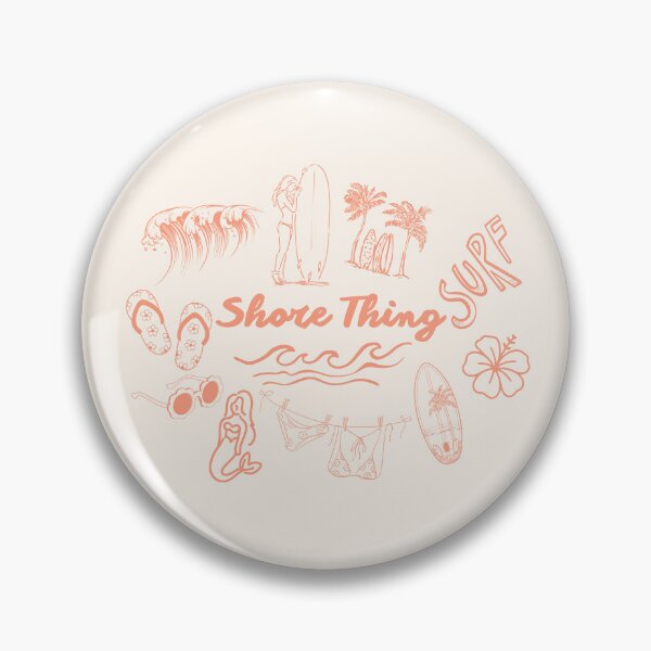 Item preview, Coral Shore Thing Surfing Beach Monochrome Doodles Sketches designed and sold by JaymeOctober.