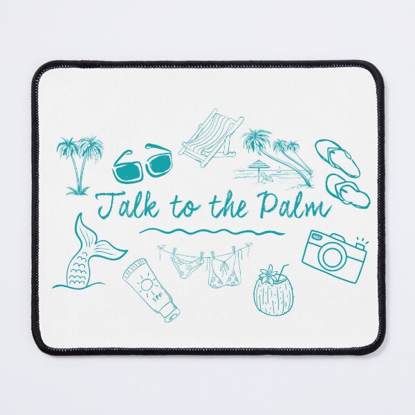Item preview, Teal Talk to the Palm Summer Beach Monochrome Doodles Sketches designed and sold by JaymeOctober.