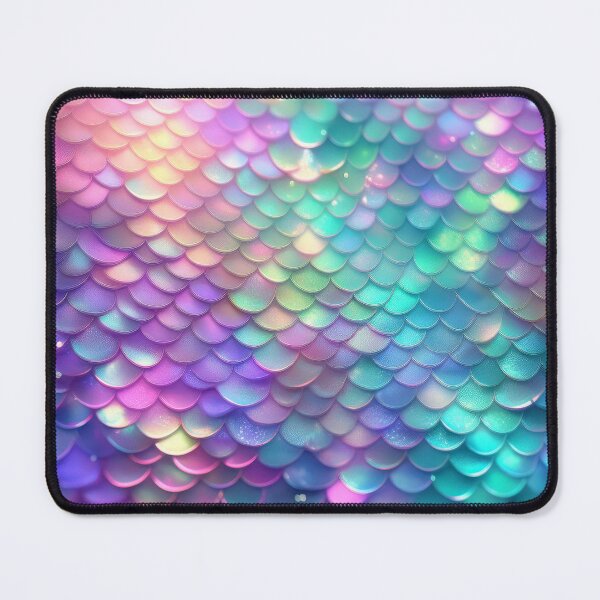 Item preview, Iridescent mermaid tail fish scales, glowing pastel scales pattern, shimmery pastel teal green and purple  designed and sold by navitalidesign.