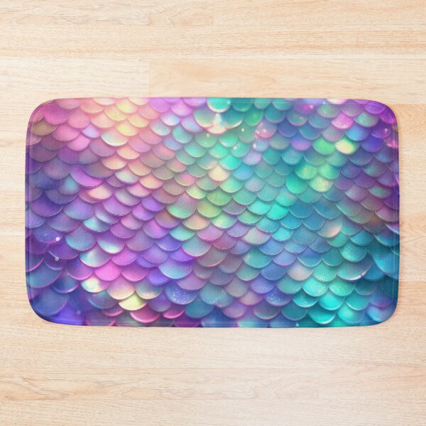 Item preview, Iridescent mermaid tail fish scales, glowing pastel scales pattern, shimmery pastel teal green and purple  designed and sold by navitalidesign.