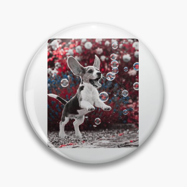 Item preview, Beagle Puppy Chasing Bubbles designed and sold by Irusegbertamity.