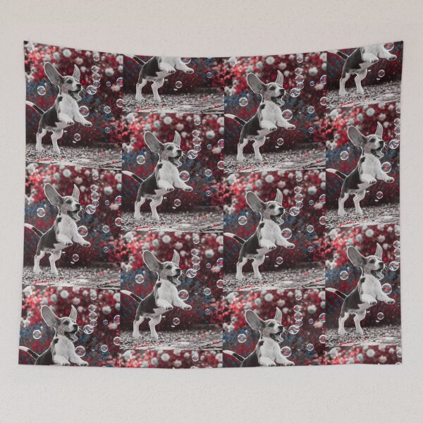 Item preview, Beagle Puppy Chasing Bubbles designed and sold by Irusegbertamity.
