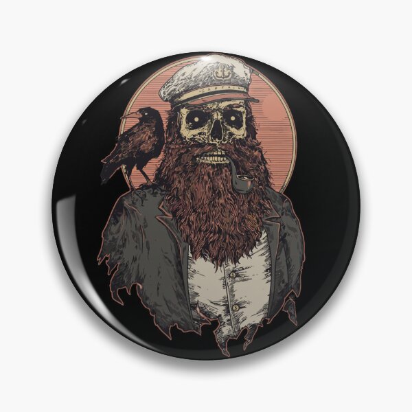 Item preview, Ghost Captain and Raven Dark Nautical Illustration designed and sold by Redvibeco.