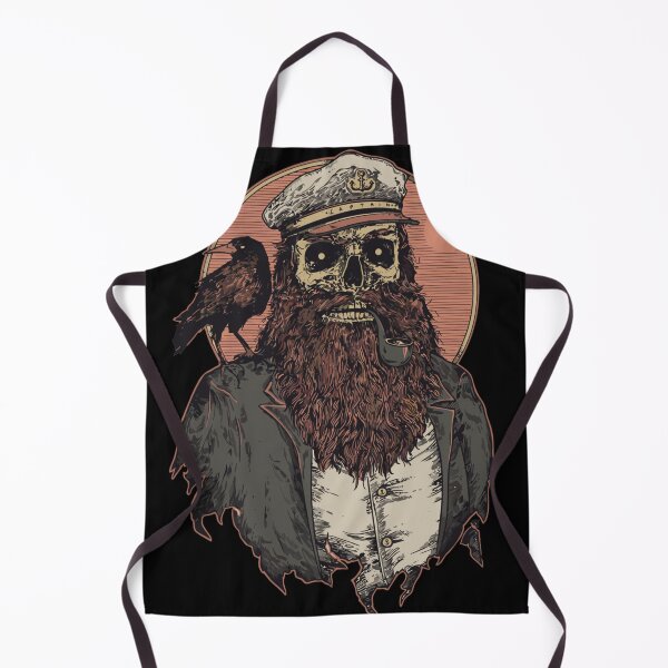 Item preview, Ghost Captain and Raven Dark Nautical Illustration designed and sold by Redvibeco.