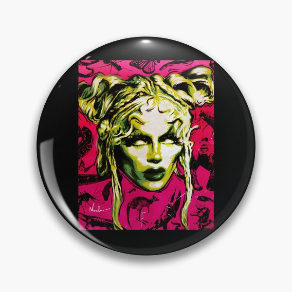 Item preview, Green Face Neon Pink Pop Pattern Blonde Hair Buns designed and sold by rileyarnold05.
