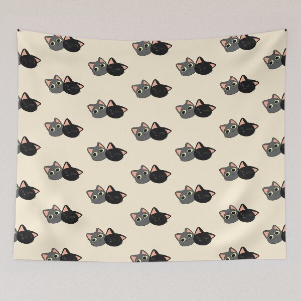 Item preview, Black Cat Nuzzling Grey Cat designed and sold by Deep Descent.