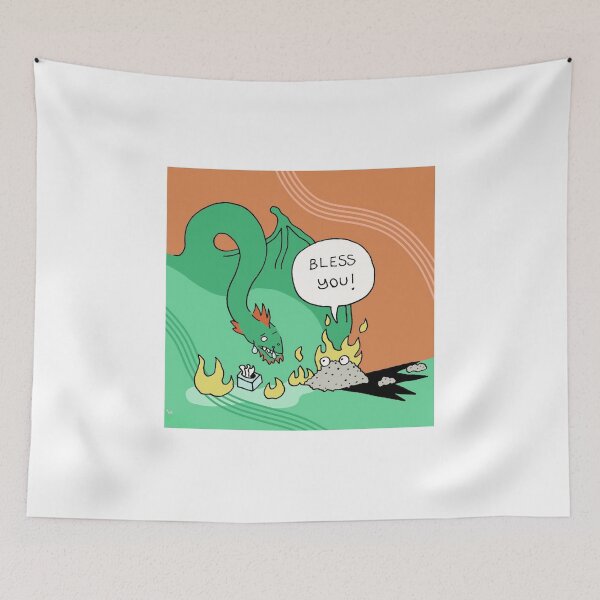 Item preview, Dragon Sneezes Fire Bless You Humor designed and sold by Lilyaena.
