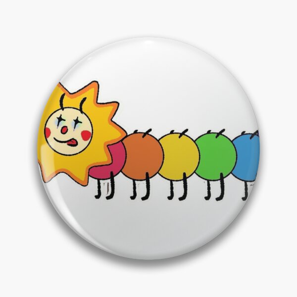Item preview, Cute Rainbow Caterpillar With Smiling Sun Face Glitchcore Design designed and sold by GloomPop.