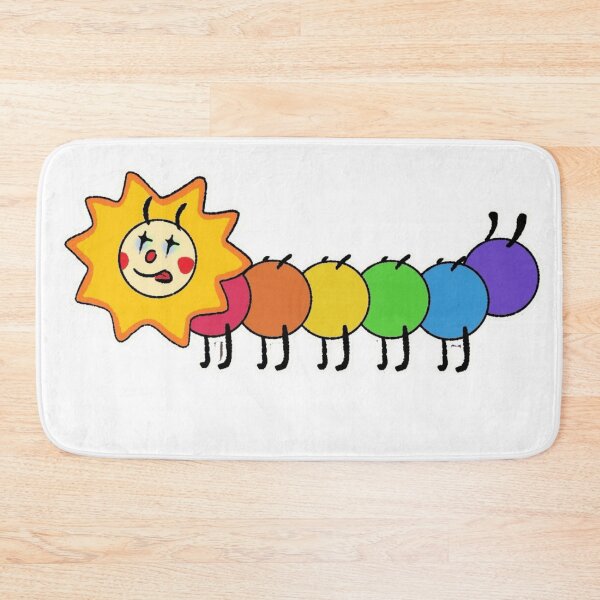 Item preview, Cute Rainbow Caterpillar With Smiling Sun Face Glitchcore Design designed and sold by GloomPop.