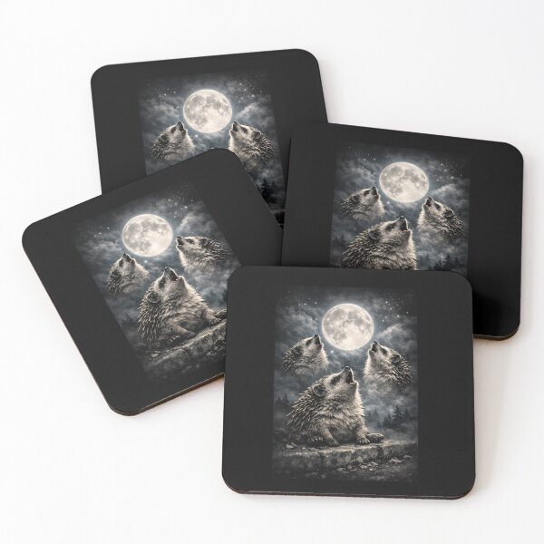 Item preview, Three Hedgehogs Howling At The Moon Shirt designed and sold by Tws-Tees.