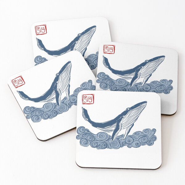 Item preview, Blue Ink Whale Illustration-Ocean Sketch Art designed and sold by Savvique.