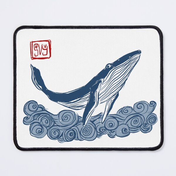 Item preview, Blue Ink Whale Illustration-Ocean Sketch Art designed and sold by Savvique.
