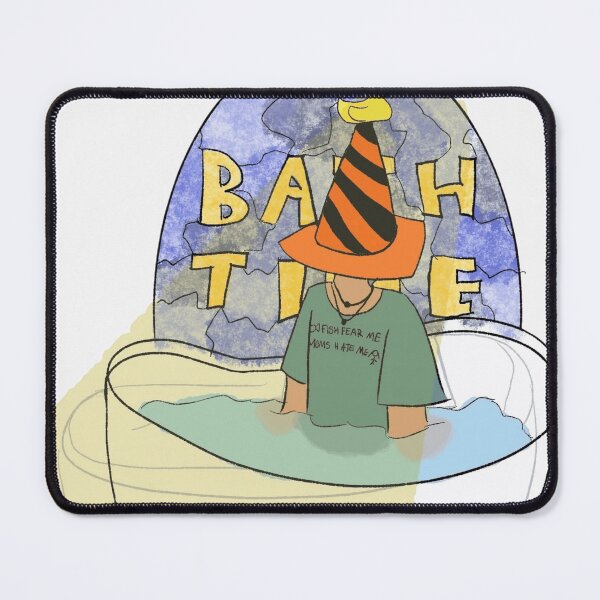 Item preview, Funny Bath Time Bathing Character Traffic Cone Hat Meme Art designed and sold by GloomPop.