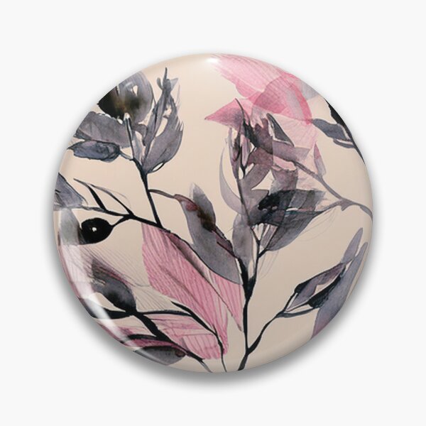 Item preview, Vintage boho pastel pink and black on beige neutral background,  botanicals watercolor garden leaves, floral minimalist abstract leafy pattern blush pink  designed and sold by navitalidesign.
