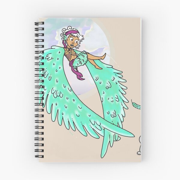 Item preview, Winged Girl Flying Cat Teal Feathers designed and sold by Lilyaena.