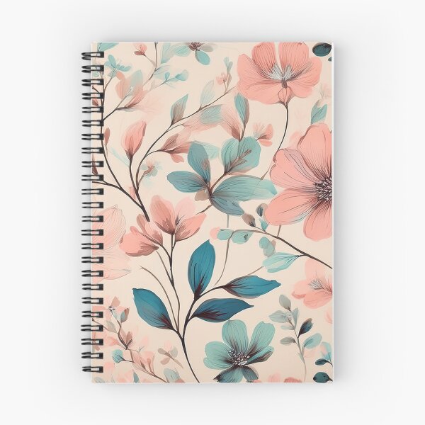 Item preview, Vintage boho pastel pink and teal green on beige neutral background,  botanicals watercolor garden leaves, floral minimalist abstract leafy pattern blush pink flowers  designed and sold by navitalidesign.