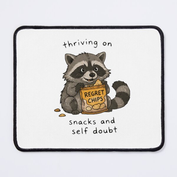 Item preview, Funny Raccoon | Thriving on Snacks and Self Doubt designed and sold by KJ Juliet.