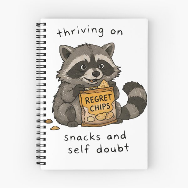 Item preview, Funny Raccoon | Thriving on Snacks and Self Doubt designed and sold by KJ Juliet.